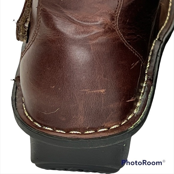 Alegria Caiti Gravy Pull Up Brown Leather Ankle Boots - Picture 11 of 16